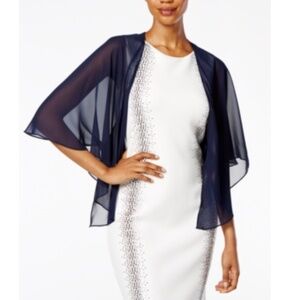 Sl Fashions Sheer Capelet Shawl - Navy